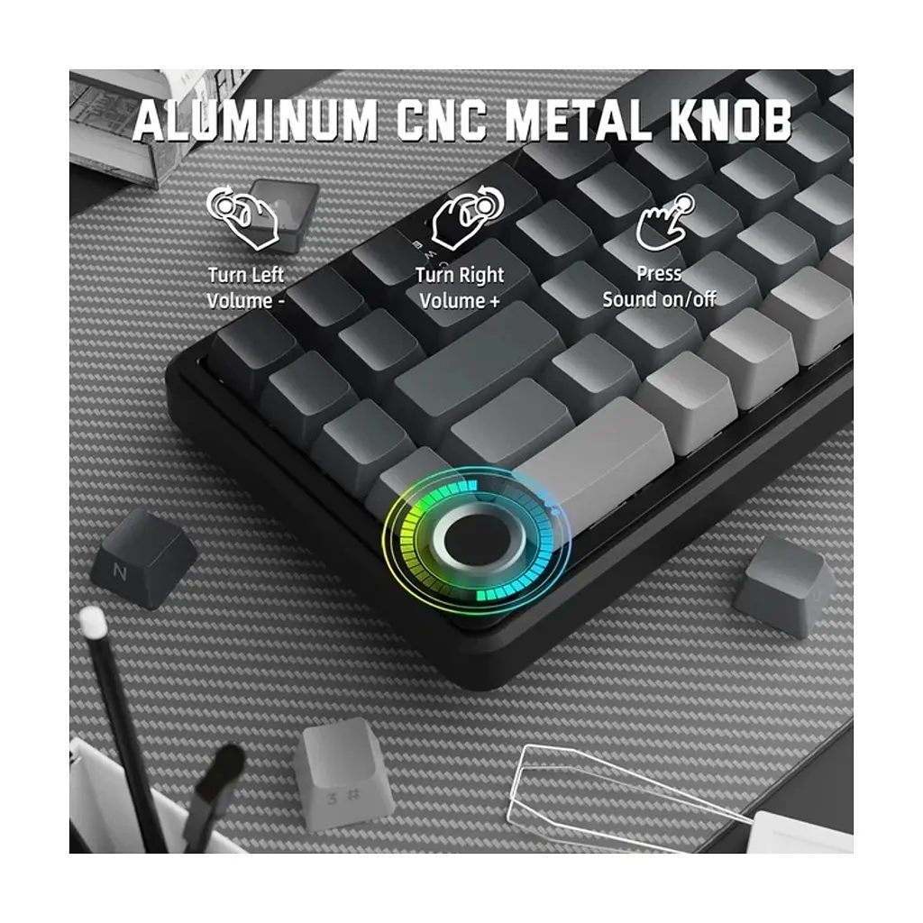 Клавіатура Attack Shark X66 RGB Wireless/Bluetooth/USB UA Moonlit Night (X66MN_AS) - фото 4