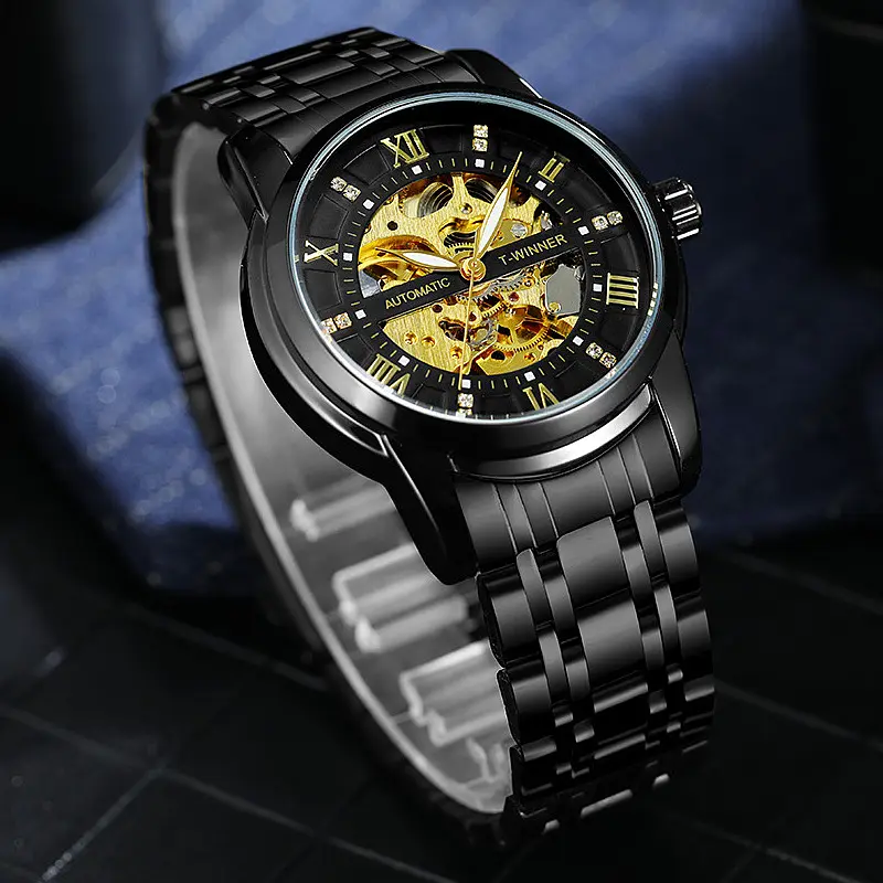 Наручний годинник чоловічий Winner Triumph Чорний (3575) - фото 4