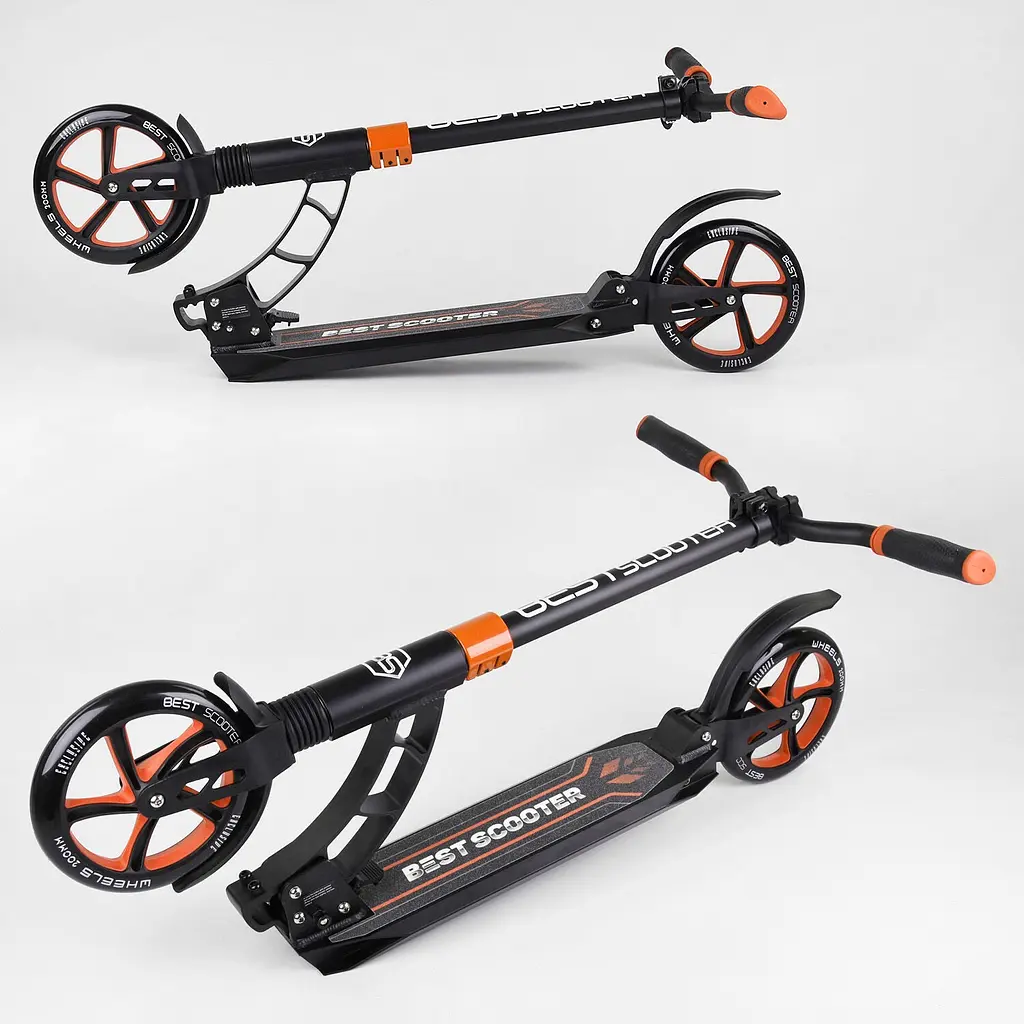 Самокат Best Scooter 94х14х41 см Чорно-жовтогарячий 000231520 - фото 3