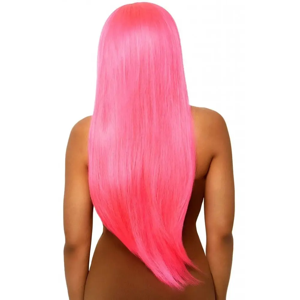Leg Avenue - Long straight center part wig - Довга перука (неоновий рожевий) - фото 2
