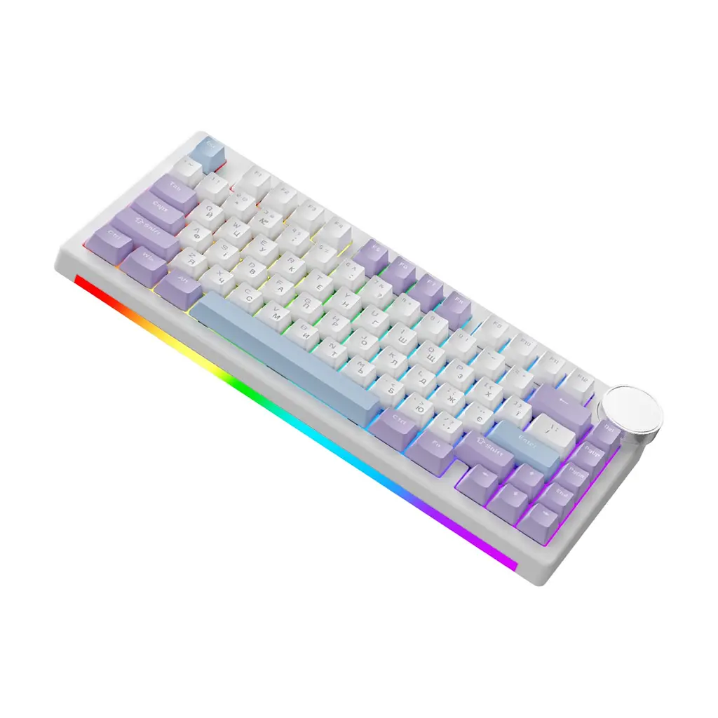 Клавіатура Ajazz AK820 V2 Coconut Flake Switch Wireless/Bluetooth/USB UA Purple/White/Blue (AK820-V2-CF-PWB) - фото 5