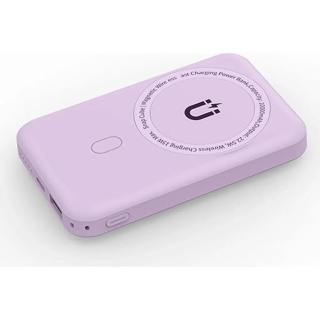 Внешний аккумулятор Wiwu Snap Cube Magnetic Wireless Charger 10000mAh Purple [6936686409391] [104332] - фото 4