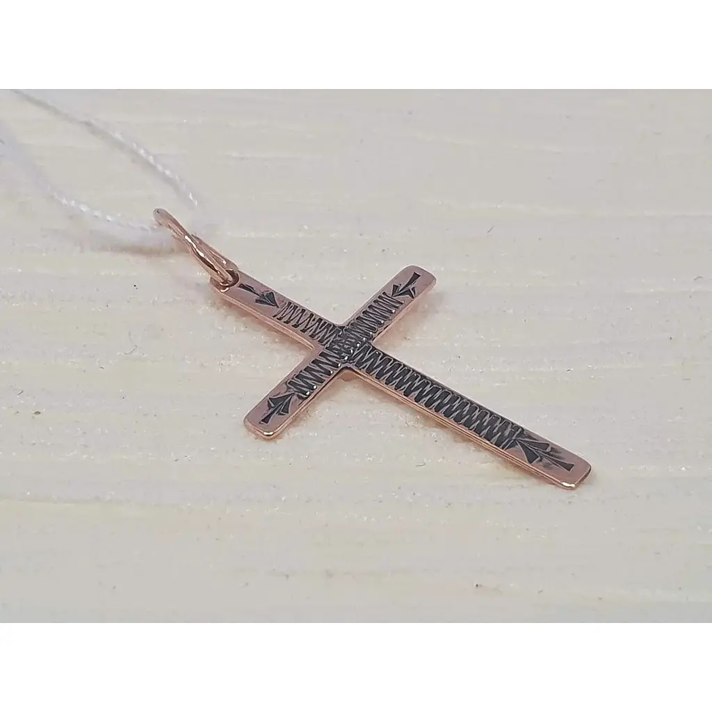 Золотой крестик Харьковская ювелирная фабрика с алмазной гранью. Спаси и сохрани. 115-МЧР\1 - фото 2