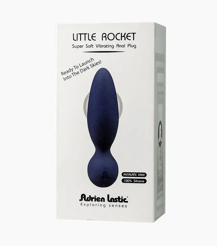 Анальная вибропробка Adrien Lastic Little Rocket, 13х3.5 см, синий - фото 5