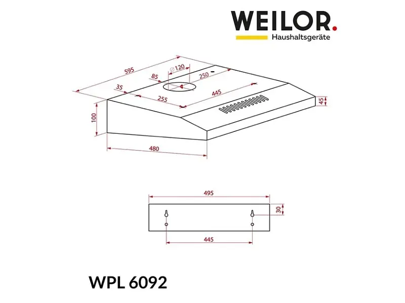 Витяжка WEILOR WPL 6092 WH - фото 9