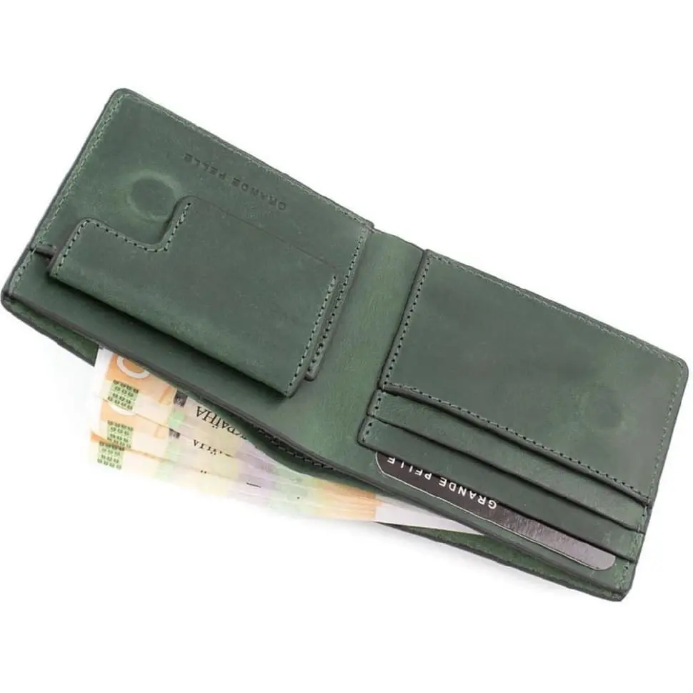 Портмоне чоловіче шкіряне GRANDE PELLE 11х9х2.5 см acs0032087 - фото 3
