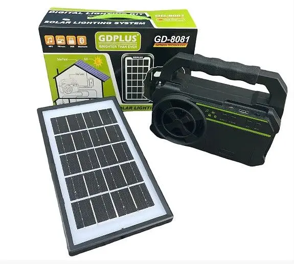 Портативна Сонячна Станція GDPlus GD-8081 (13800mAh) FM-Радіо Bluetooth - фото 2