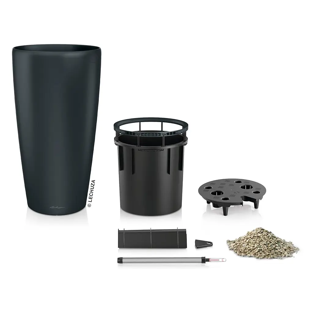 Вазон Lechuza Rondo 40 антрацитовий (15742) - фото 2