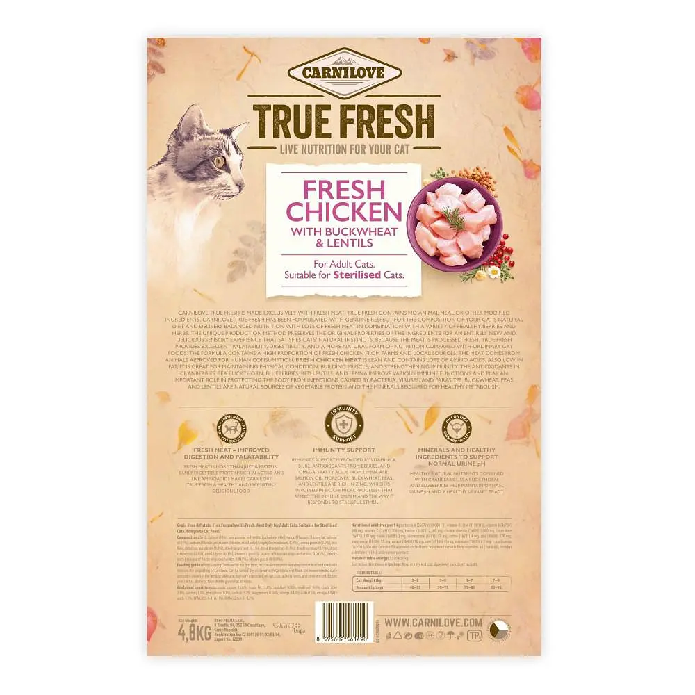 Сухий корм Carnilove True Fresh Cat для дорослих кішок, з куркою, 4,8 кг - фото 9