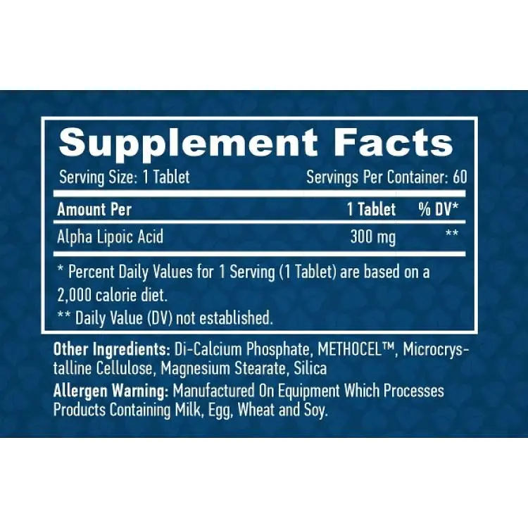 Альфа-ліпоєва Haya Labs Sustained Release Alpha Lipoic Acid 300 мг 60 таблеток (820432) - фото 2