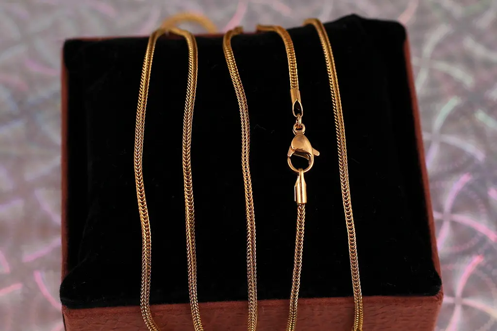 Ланцюг Xuping Jewelry квадратний колос 45 см 2 мм золотистий