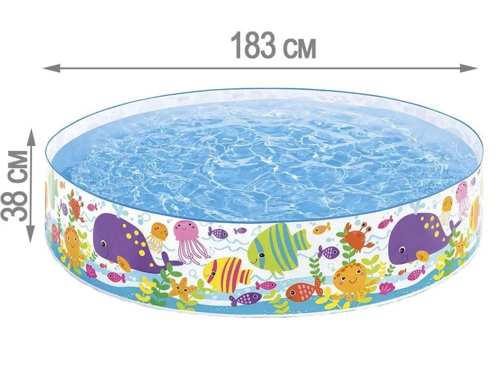 Басейн дитячий каркасний Intex  круглий, 183×38см, 958л - фото 3