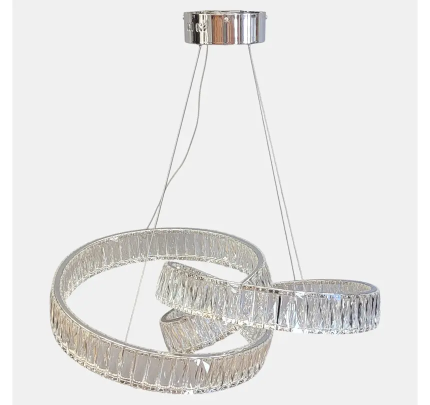 Підвісна кришталева LED-люстра Artlight 531/600CH у вигляді переплетених кілець, хром, 153 Вт, від 16-25 м² - фото 2