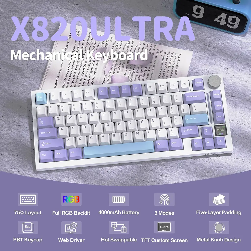 Клавіатура Attack Shark X820 Ultra Lavender (AS-6972792471273-L-UA) [166730] - фото 6