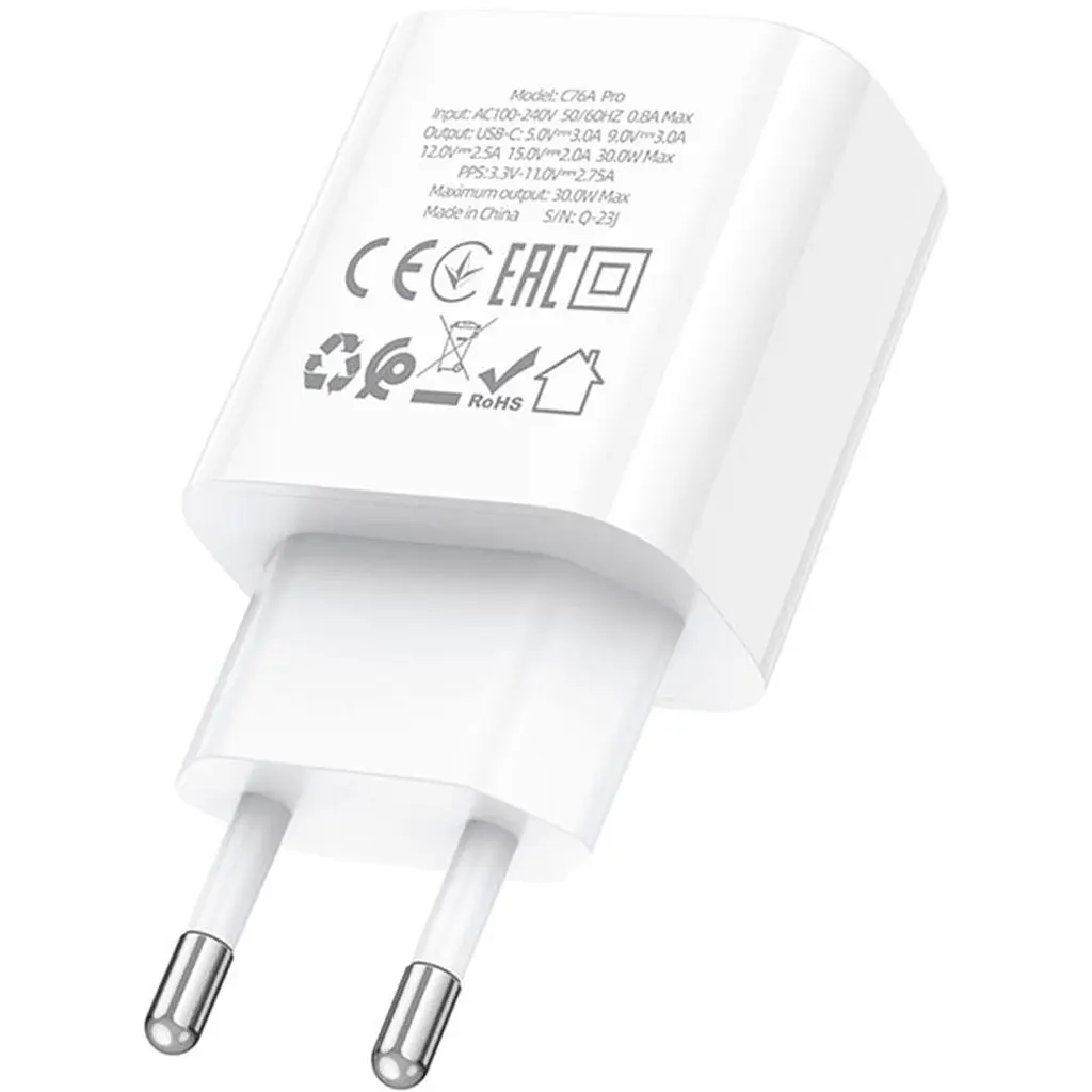 Мережевий зарядний пристрій Hoco C76A Pro Majestic PD30W White [170757] - фото 5
