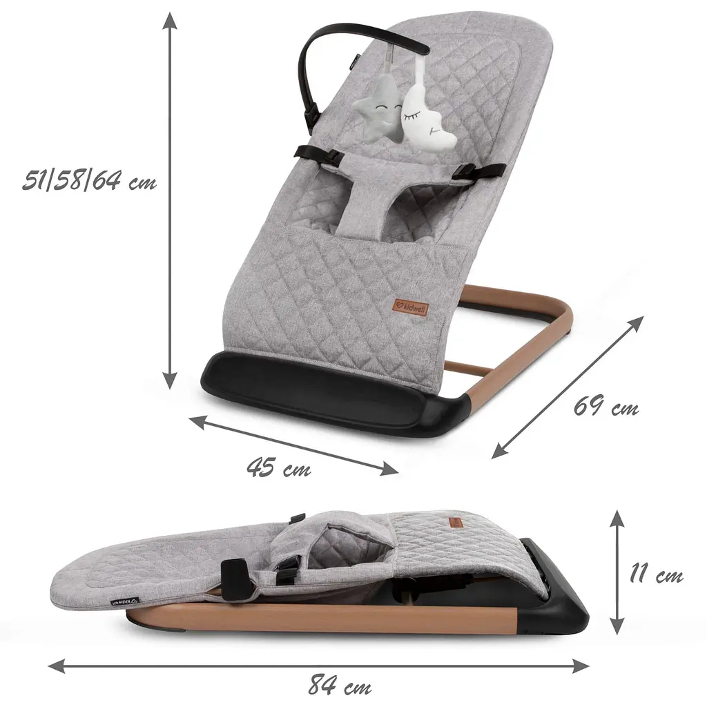 Крісло-гойдалка Kidwell Laro Full Grey/Wooden - фото 9