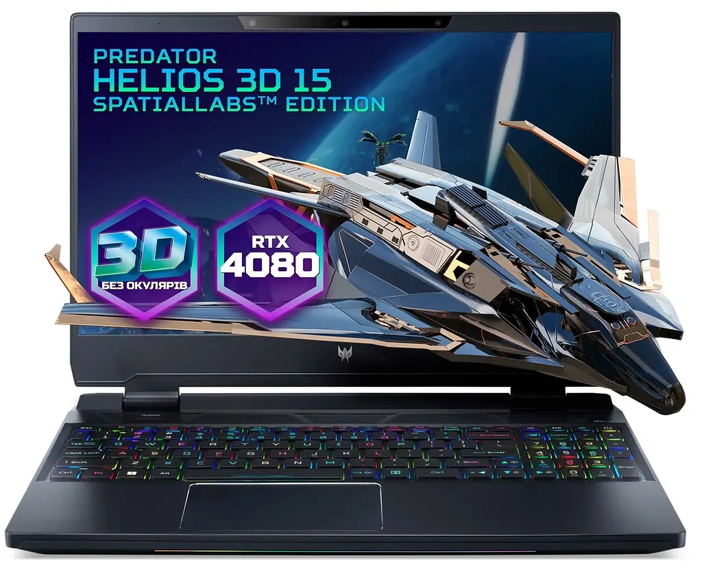 Ноутбук Acer Predator Helios 3D PH3D15-71 15.6' UHD IPS, Intel i9-13900HX, 32GB, F1TB, NVD4080-12, Win11, чорний (NH.QLWEU.004) - фото 4