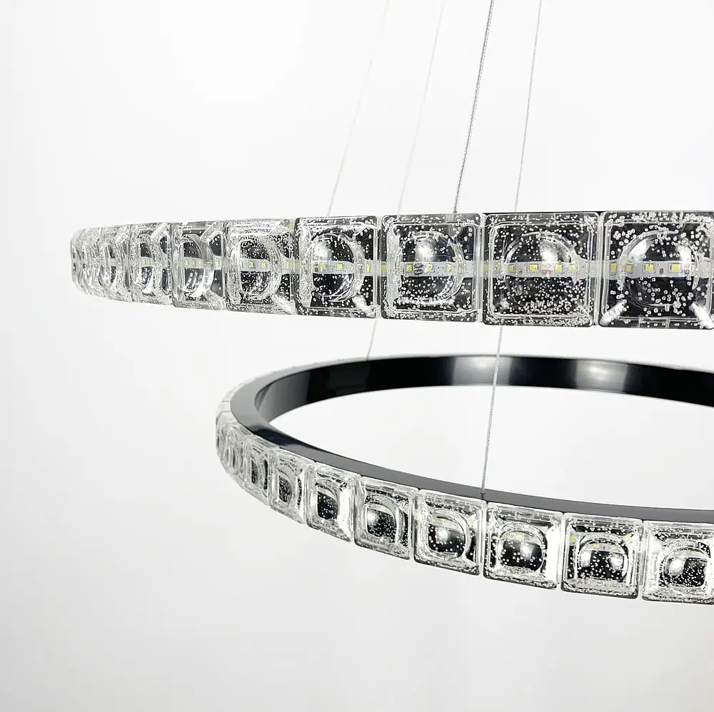 Подвесной светильник Delight Collection в черном каркасе с двойным кольцом Line.F SGJ 11/600+800 - фото 4