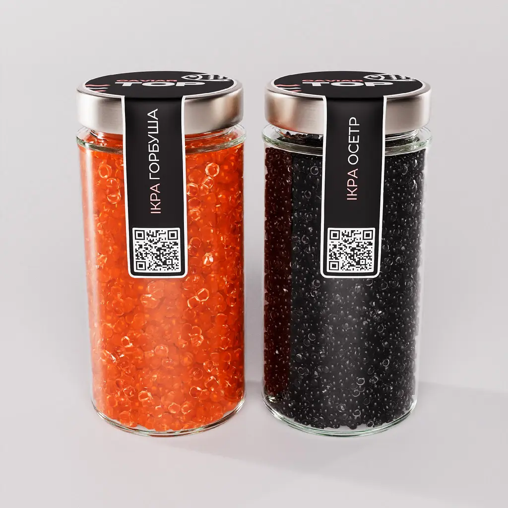 Ікра "Горбуша+Осетр" CapsFood імітована в Банці 500+500 г