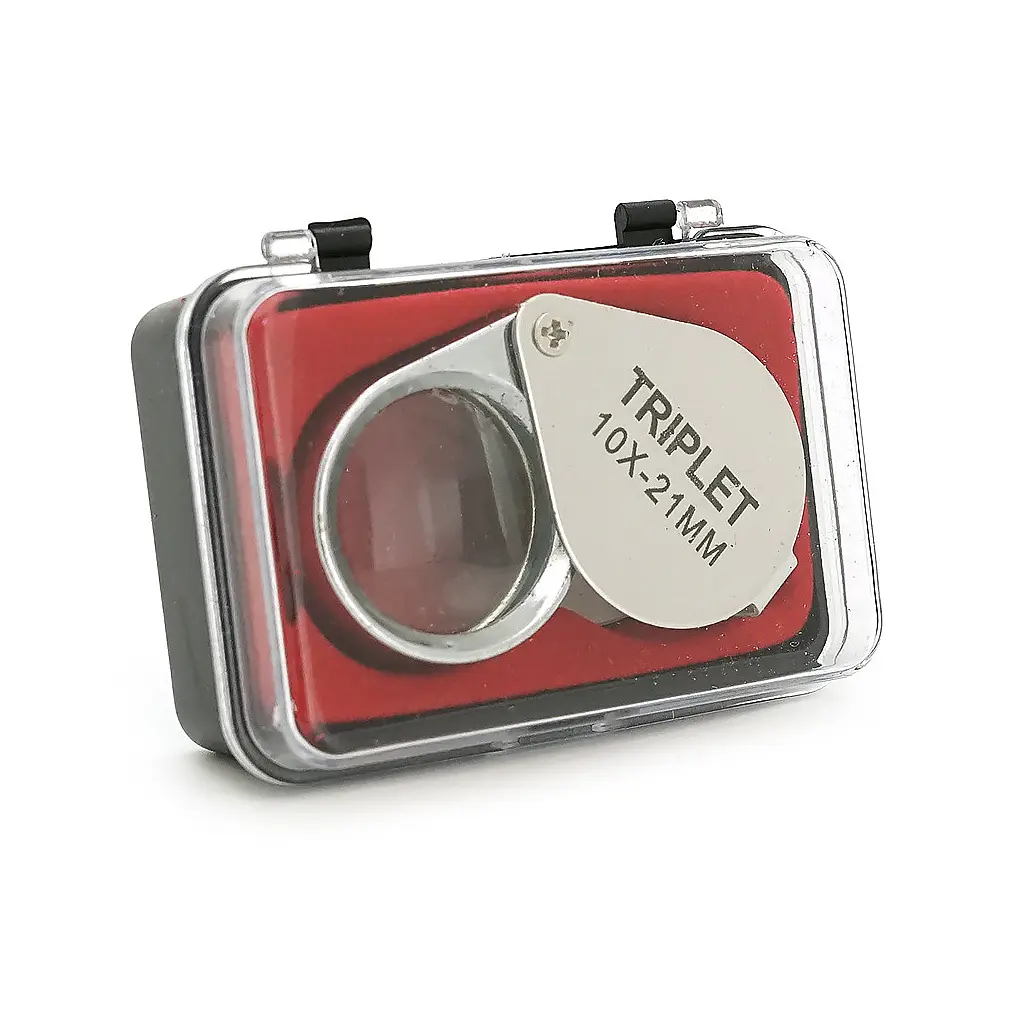 Лупа Voltronic ручна TRIPLET 10X-21mm, складана (брелок), метал-скло, пластикова коробка. 60 * 24 * 18mm. (1152/TR10X-21) - фото 3