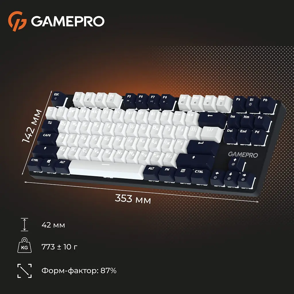 Клавіатура GamePro Genesis Metallic Outemu Red Swithes USB Black (MK110B) [152666] - фото 15