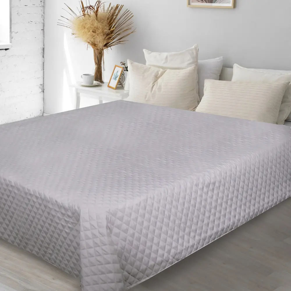 Покривало Ярослав М.П-003 стобане 240х210 см світло-сіре (53223) - фото 2