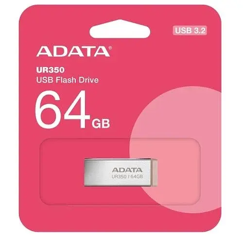 Флеш-накопичувач USB 64Gb UR350, Silver/Brown, USB 3.2 Gen 1, до 100 МБ/с (UR350-64G-RSR/BG) ADATA teh0029153 - фото 4