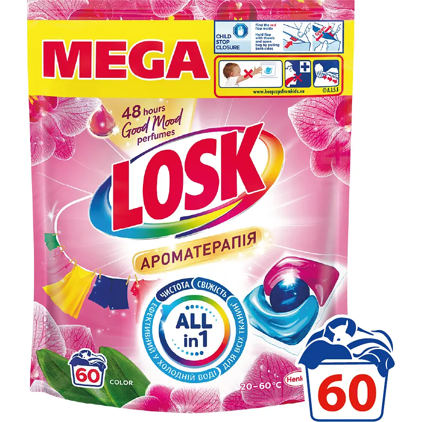 Капсули для прання Losk Ароматерапія 60 шт.