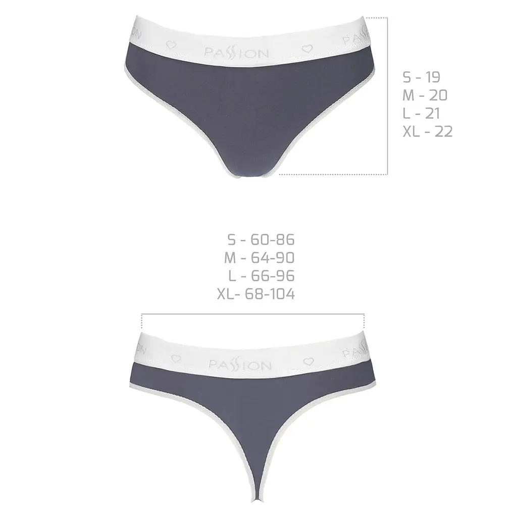 Спортивні трусики-стрінги Passion PS007 PANTIES dark grey, L - фото 3