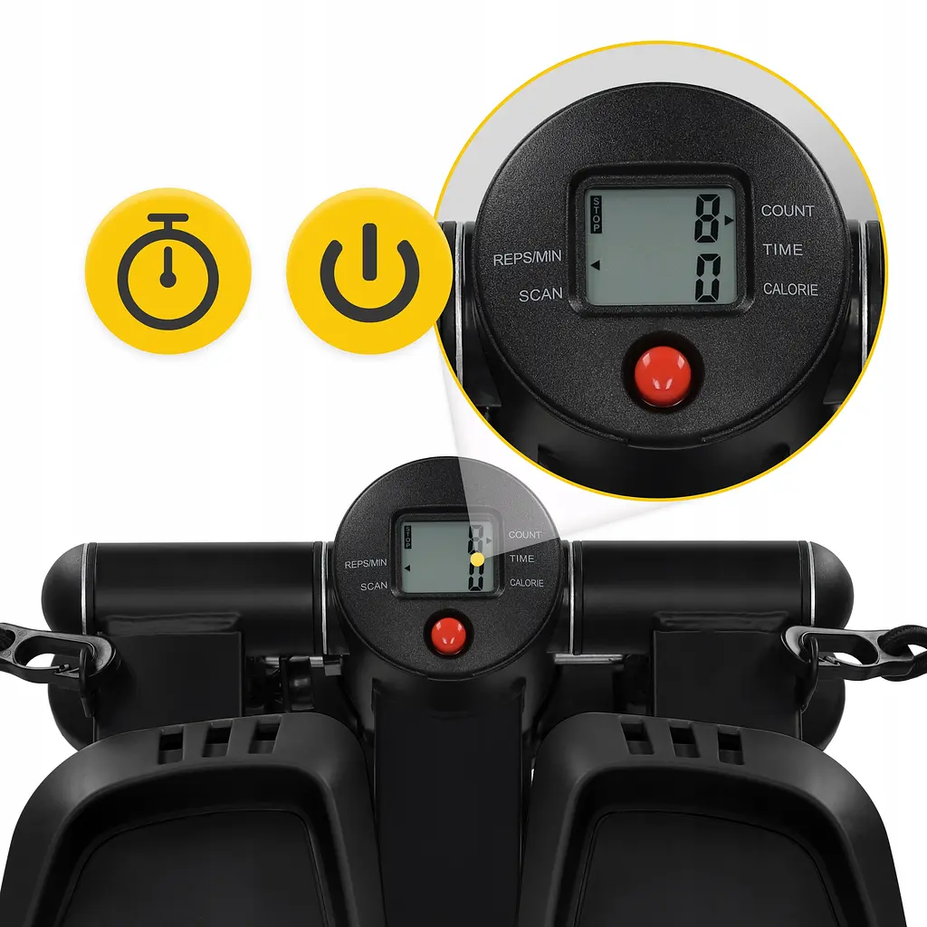 Степпер (мини-степпер) 4FIZJO Evo с эспандерами Black (P-5905973403863) - фото 2