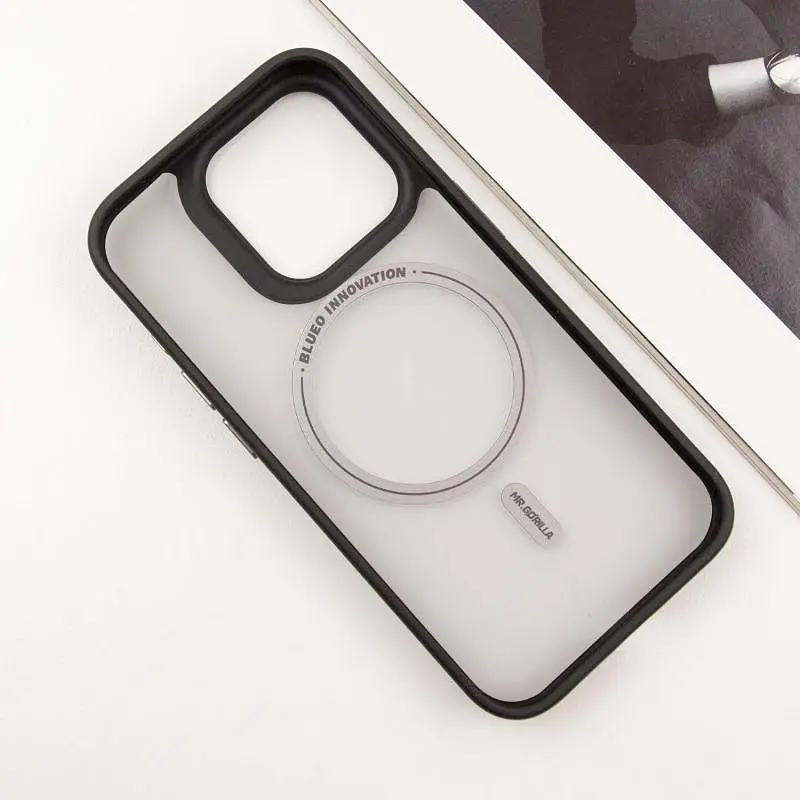 Чохол TPU+PC Blueo Skin Friendly Frosted with MagSafe для Apple iPhone 16 Pro Max 6.9" Чорний/Белое кольцо - фото 3