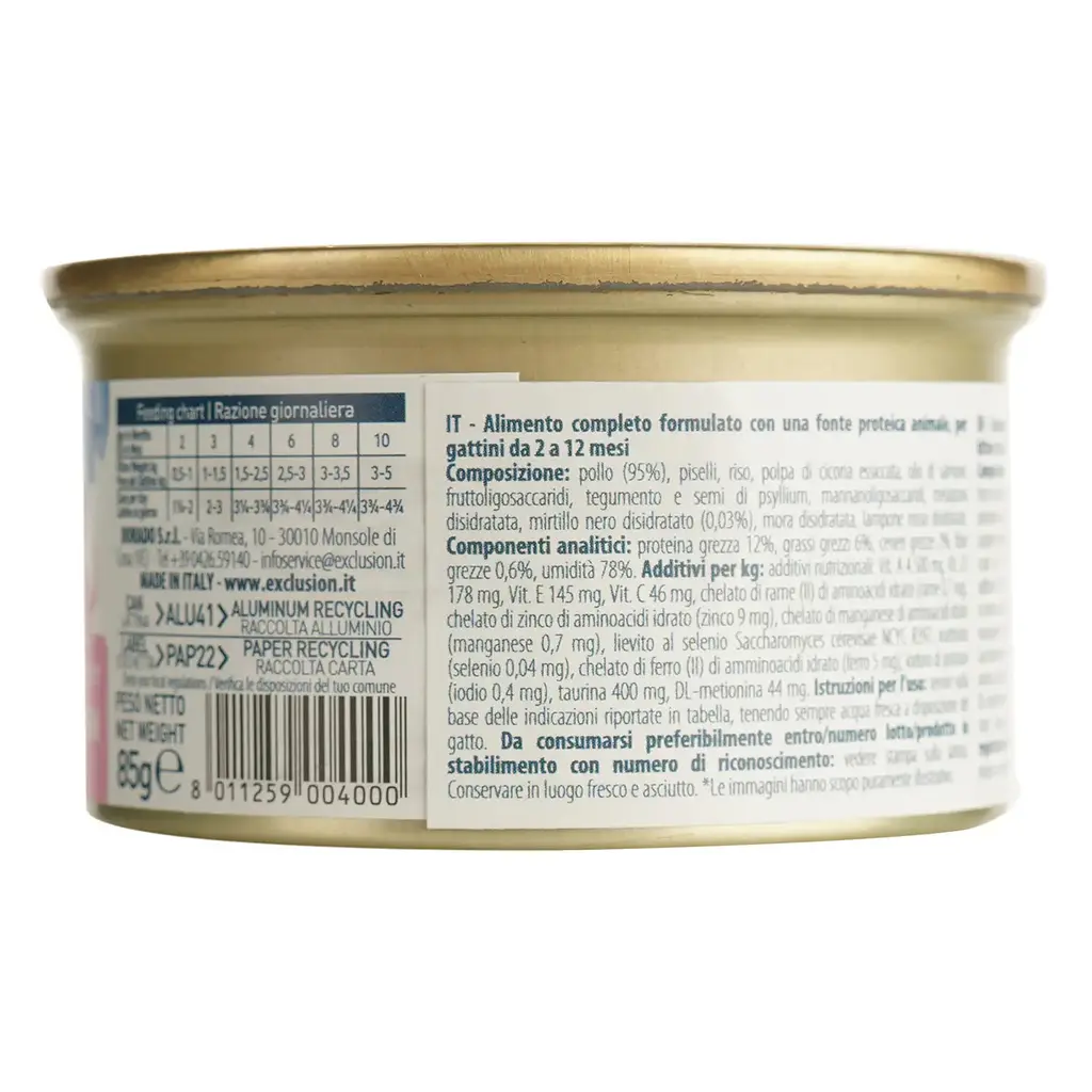 Вологий корм для котенят Exclusion Noble Grain Cat Kitten Chicken All Breeds, 85 г - фото 2