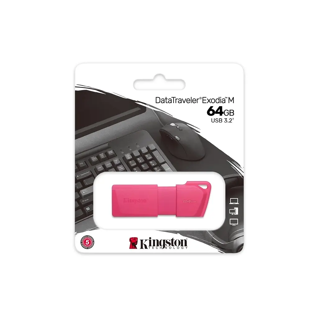 USB флеш накопичувач Kingston 64GB DataTraveler Exodia M Pink USB 3.2 Gen 1 (KC-U2L64-7LN) - фото 4