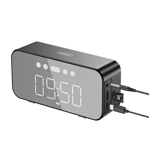 Акустична система XO F41 Mirror Clock bluetooth Speaker Чорна 6920680846139 - фото 2