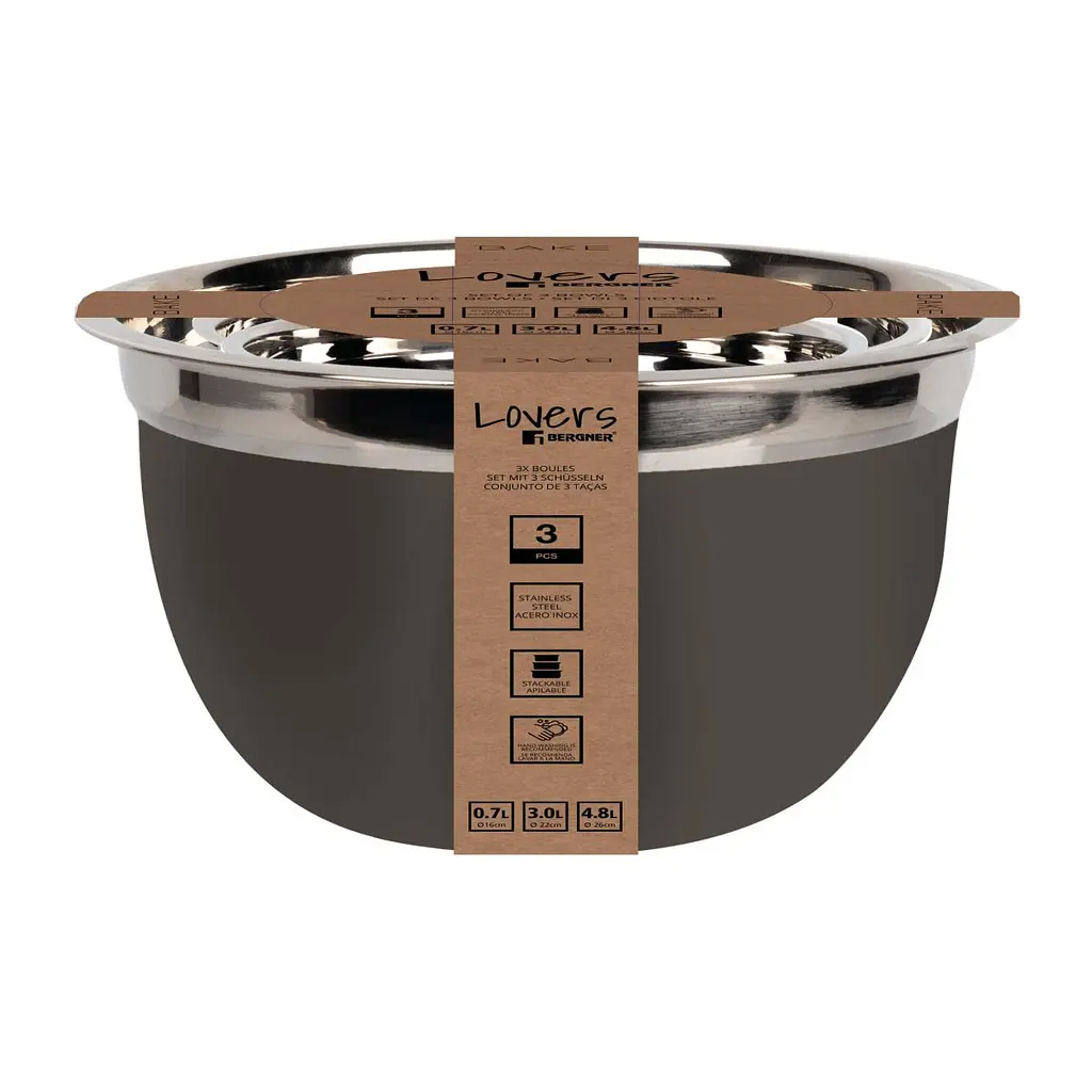 Набір мисок для змішування Bergner Bake lovers 18 / 22 / 26 см (BGEU-5494) - фото 2