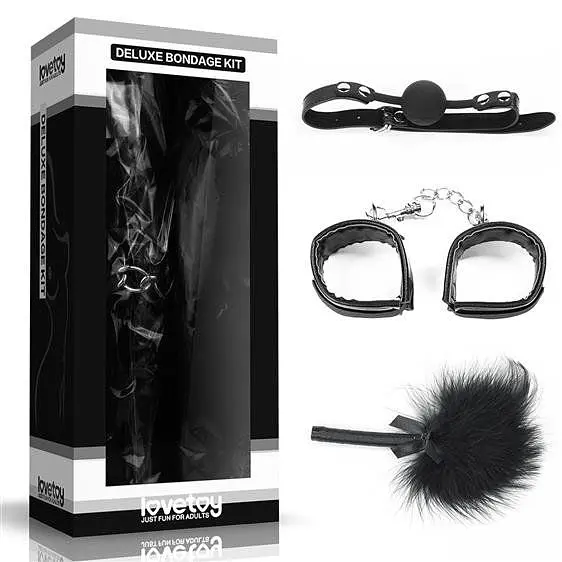 Набір БДСМ LoveToy Deluxe Bondage Kit, кляп, наручники, пірїнка