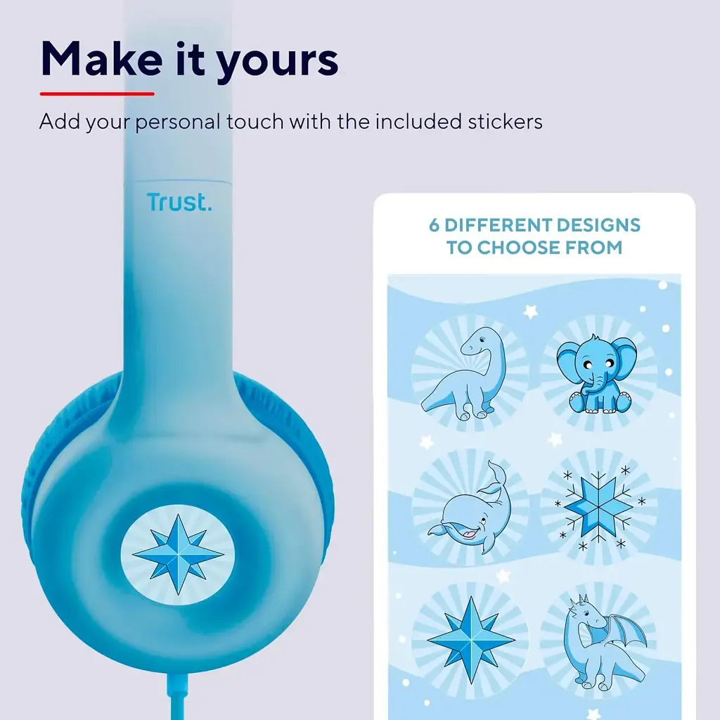 Наушники Trust Nouna Headphones mini-jack Mic синие - фото 6