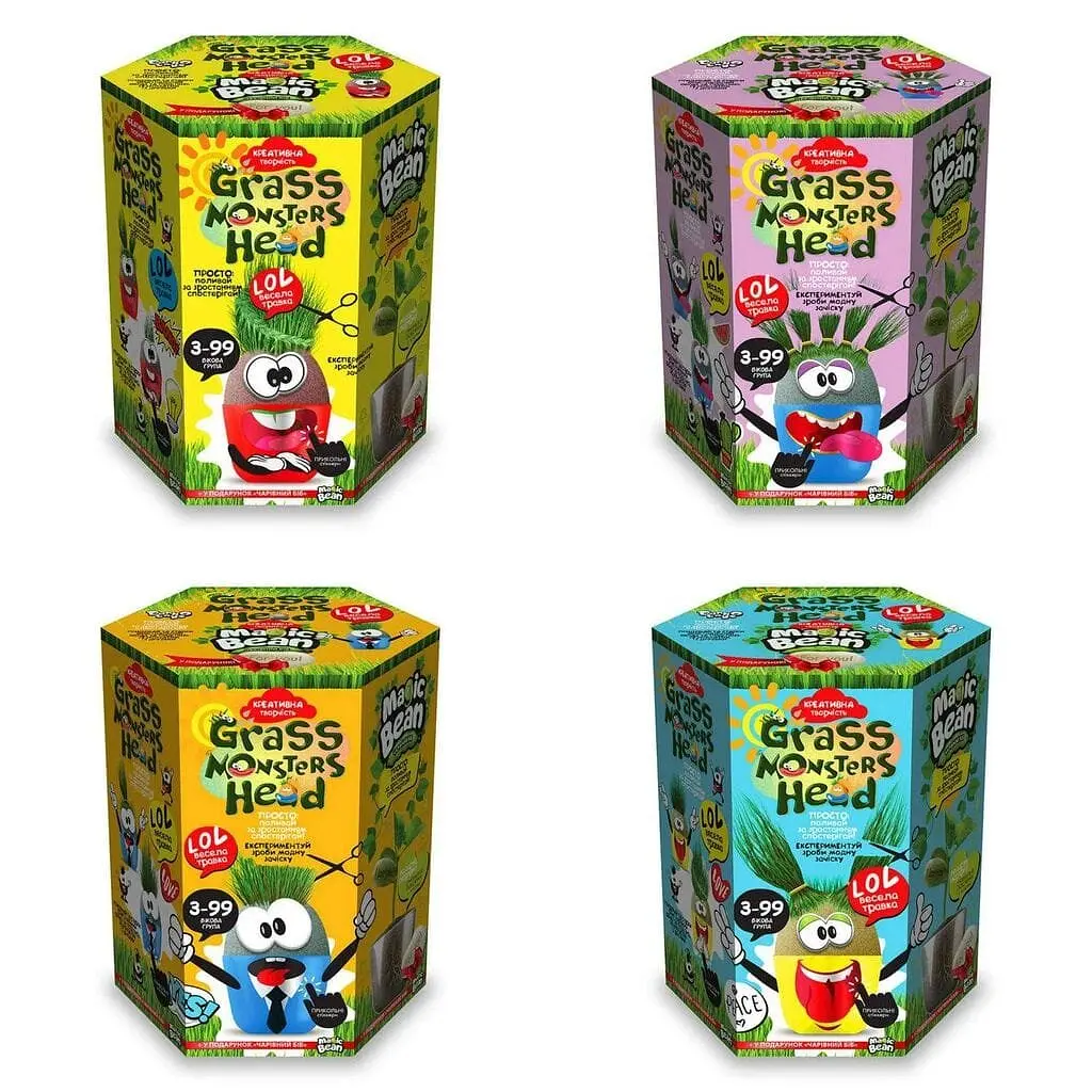 Набір креативної творчості GRASS MONSTERS HEAD GMH-01-01U,02U,03U...08U Різнокольоровий shop (2000720739011) - фото 2