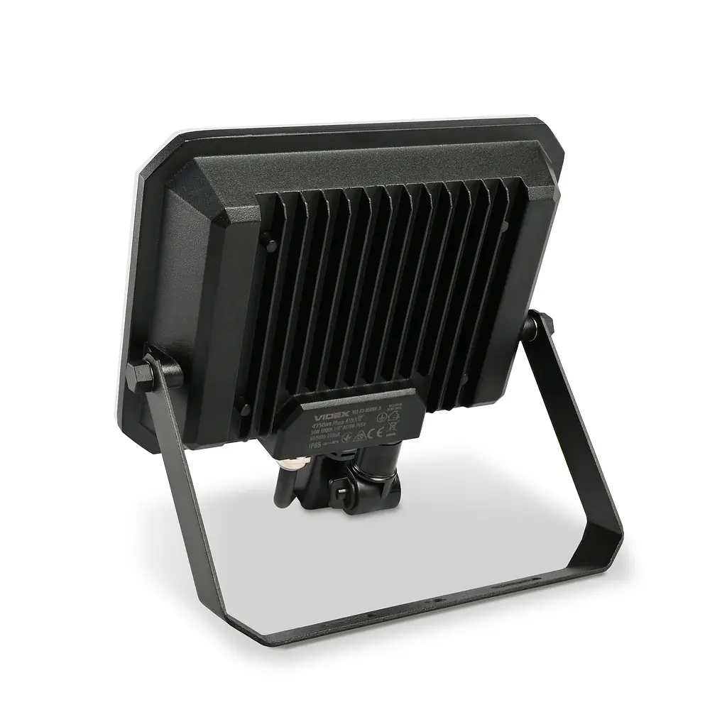 LED прожектор Videx F3, 50W 5000K з датчиком руху 220V Black (VLE-F3-0505B-S) (27718-000) - фото 3