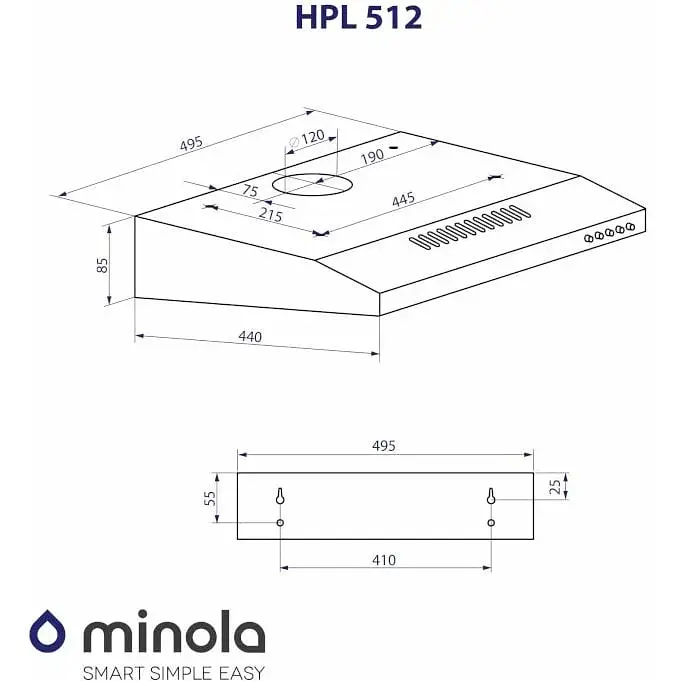 Вытяжка плоская Minola HPL 512 IV - фото 8