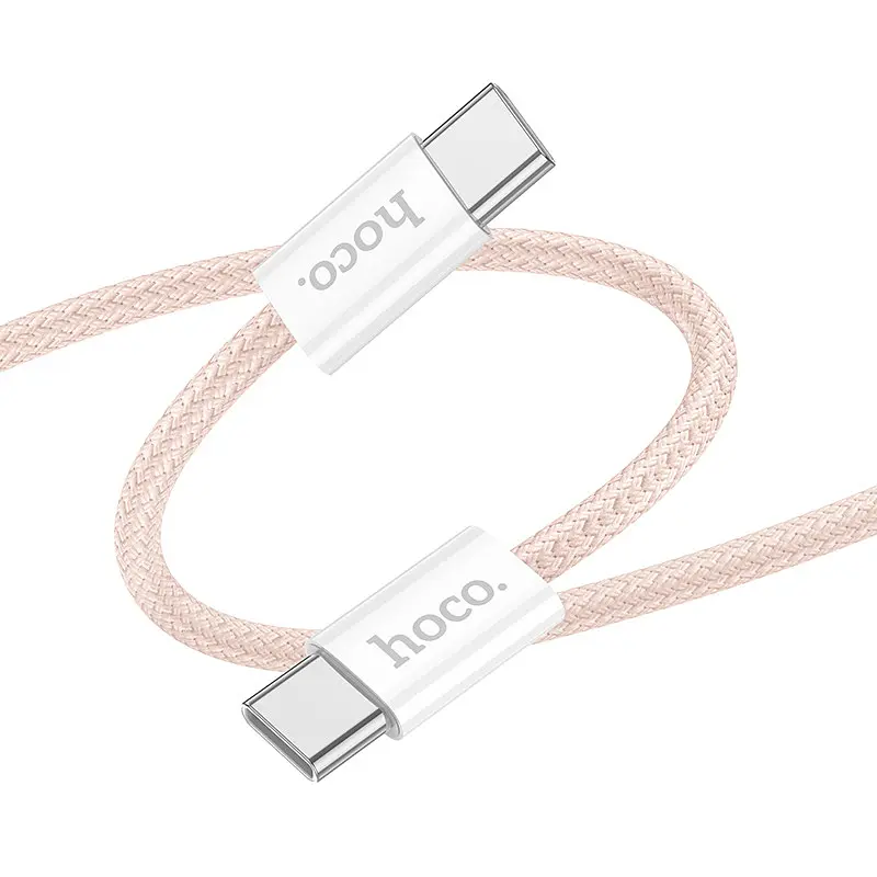 Дата кабель Hoco X104 Source 60W Type-C to Type-C (1m) Pink - фото 2