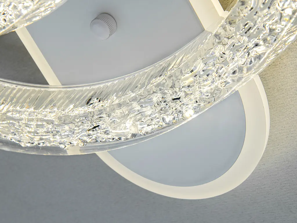 Стельова LED-люстра Diasha 9711/500+300WH, кришталь, димер, пульт, 80 W, 62 см, 13-20m2 - фото 5
