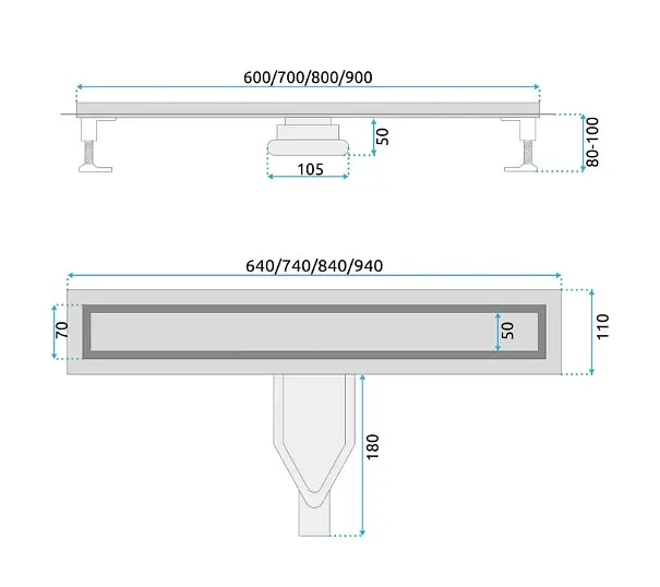 Трап для душу Rea Neox 70 Superflow brushed steel 2в1 REA-G2706 - фото 5