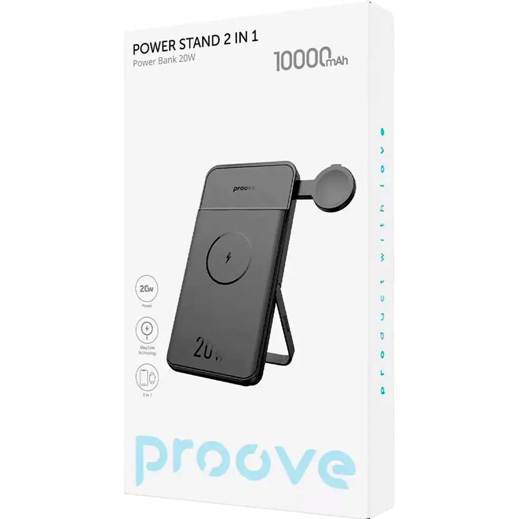 Внешний аккумулятор Proove Power Stand 2 in 1 10000mAh 20W Black (PBPS20030001) [111825] - фото 2