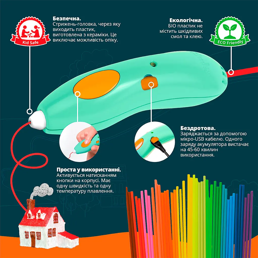 3D-ручка для дитячої творчості 3Doodler Start Plus Креатив Базовий набір 72 стрижні (SPLUS) - фото 5