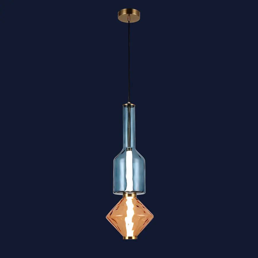 Подвесной светильник LED Levistella 79112440-1led BL+BR, 8W, 4500K, Черный+бронза, винтажный стиль для гостиной - фото 2