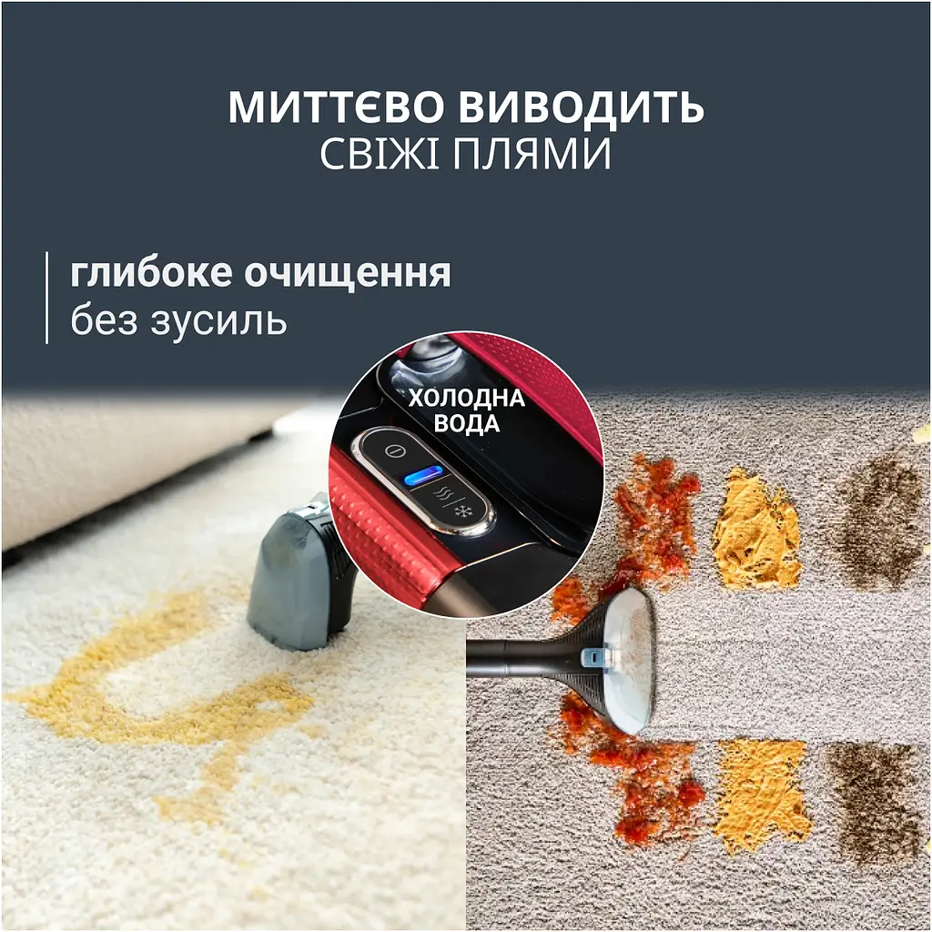 Пилосос Rowenta миючий Clean It Hot & Cold, 1150 Вт чорно-червоний (IN7020F0) - фото 10