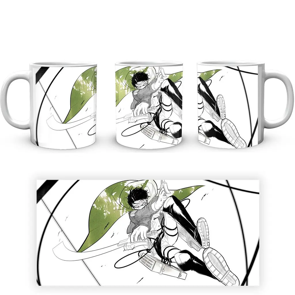 Кружка GeekLand Атака Титанов Attack on Titan Леви Аккерман атака AT.02.58 330 мл белая - фото 3