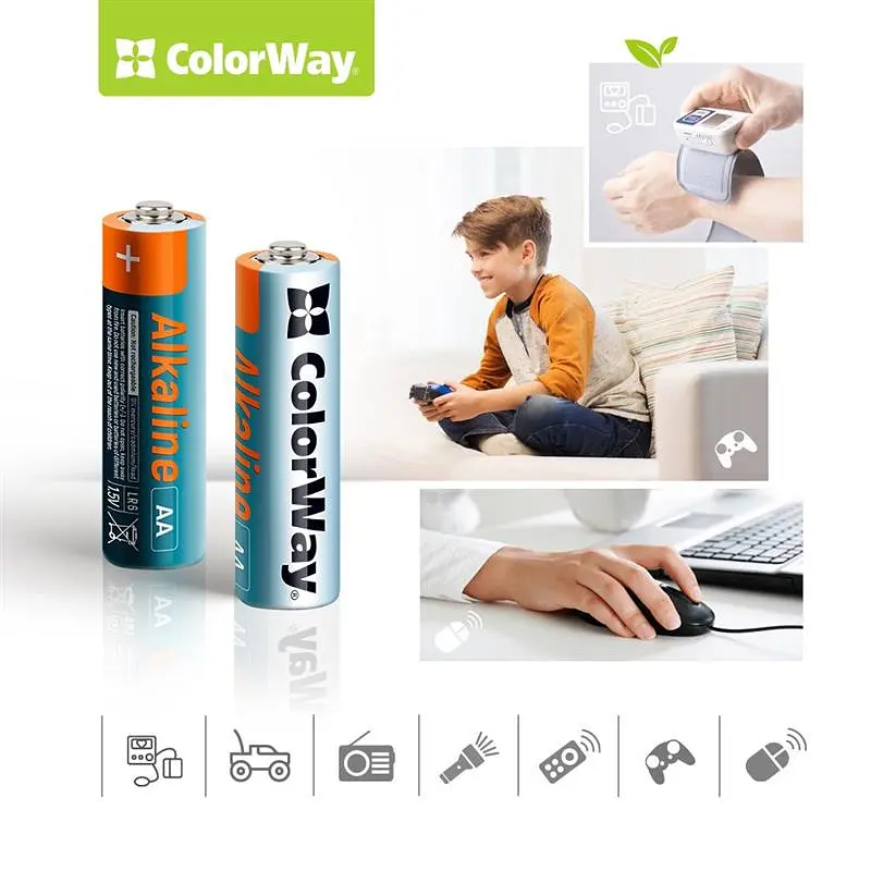 Батарейка ColorWay Alkaline Power AA/LR06 BL 8шт - фото 3