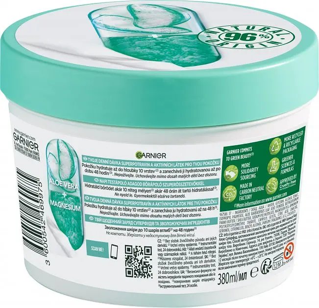 Заспокійливий зволожуючий крем Garnier Body Superfood Алое, для нормальної та сухої шкіри, 380 мл - фото 2